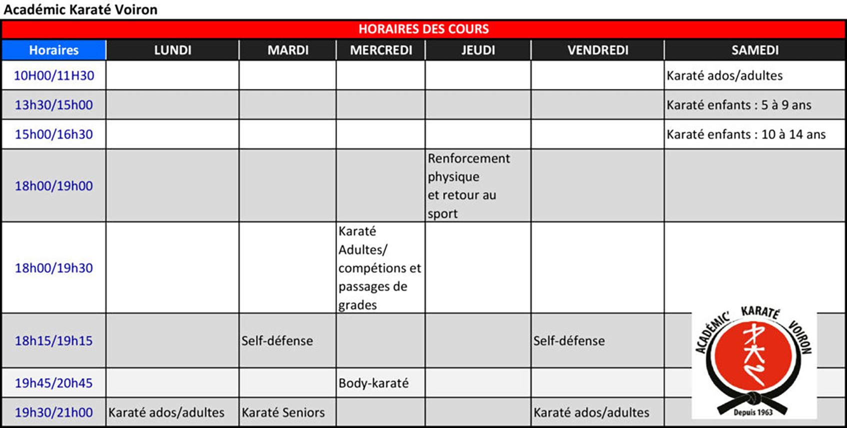 AKV HORAIRES 2023 BIS AKV HORAIRES 2023 BIS
